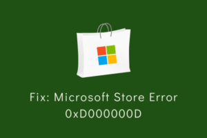 Fix Microsoft Store Error 0xD000000D