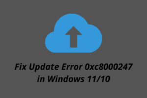 Fix Update Error 0xc8000247 in Windows 11-10