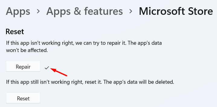 Repair Windows Store Apps