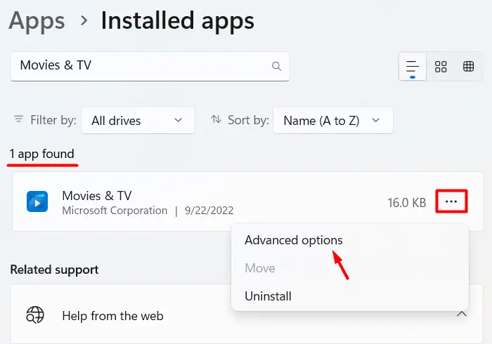 Movies & TV Advanced Options