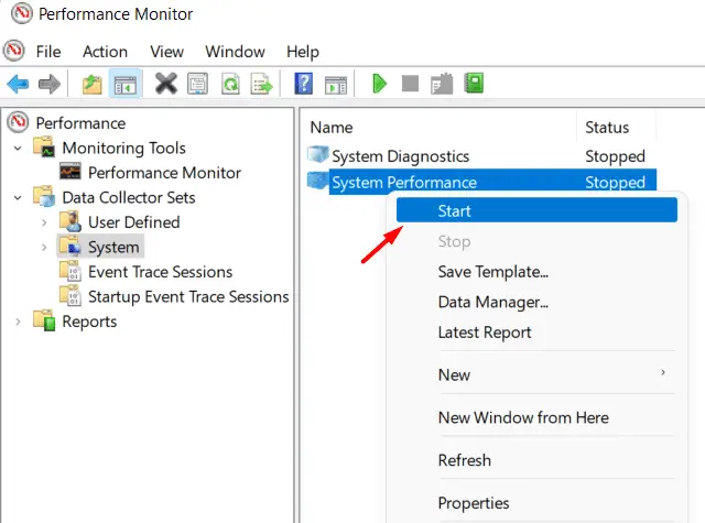 Navigate to System Performance on Windows 11