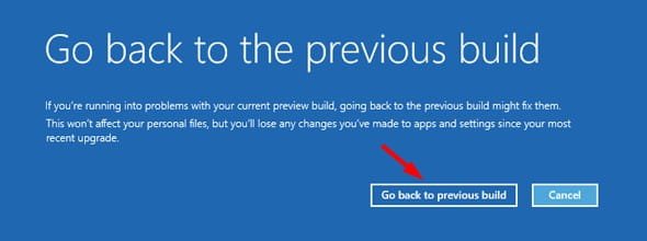 Go back to earlier Build, version 22H2