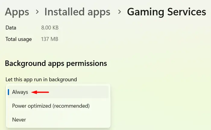 Сделать игровые сервисы всегда работающими в фоновом режиме