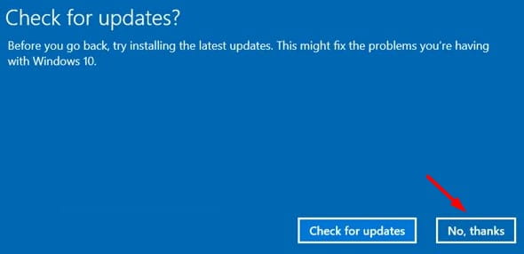 No thanks to Windows 10 updates checking