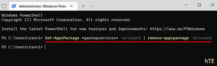 Переустановите пакет игровых сервисов на ПК с Windows — код ошибки 0x87e00196.