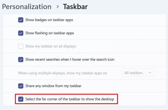 Select the far corner of the taskbar to show the desktop
