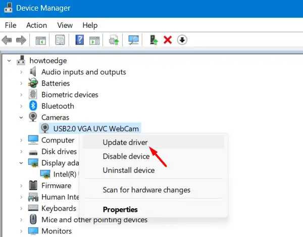 Обновление камеры Windows
