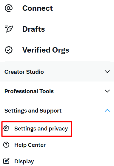 Settings and Privacy in Twitter