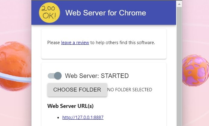 Web Server for Chrome Extension
