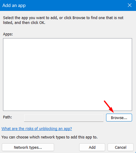 Добавить приложение через брандмауэр Защитника Windows — ошибка OneDrive 0x80070185
