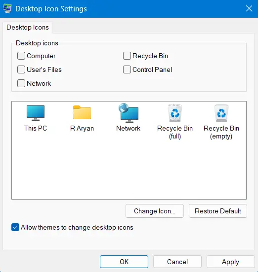 How to hide recycle bin in windows 11