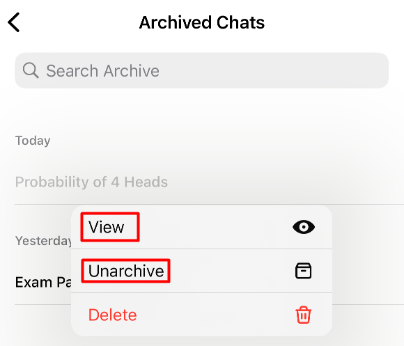 View or Unarchive your ChatGPT Chats in iPhone