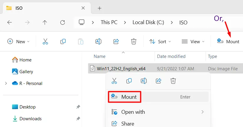Монтирование образа ISO в Windows. У вас нет разрешения на монтирование файла.